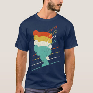 Retro-Ski Vintage-Skifahren Skifahrer T-Shirt