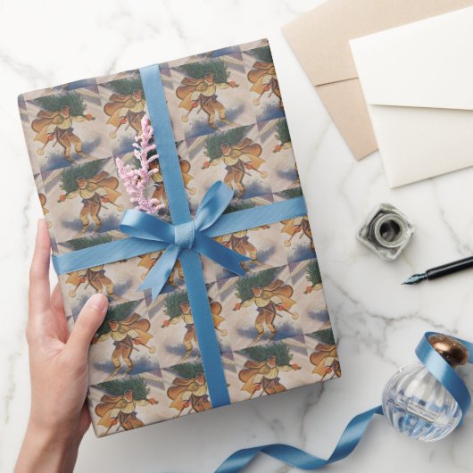 Retro-Ski vintage Weihnachten Geschenkpapier (Schenken)