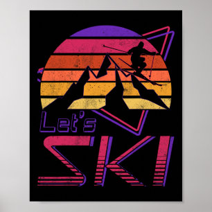 Retro Ski Vintagen 80er 90er Schneeschuhe Poster