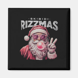 Retro Skibidi Rizzmas Weihnachten Rizz Santa Bubbl Magnet