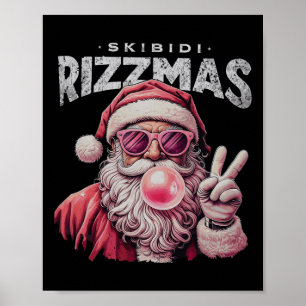 Retro Skibidi Rizzmas Weihnachten Rizz Santa Bubbl Poster