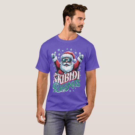 Retro Skibidi Rizzmas Weihnachten Weihnachten Weih T-Shirt (Vorne ganz)