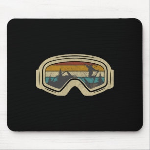 Retro-Skibrille Berg Schnee Winterurlaub Skifahren Mousepad