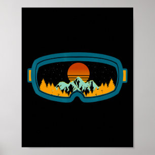 Retro-Skibrille Skifahren Skier Snowboard Winter M Poster