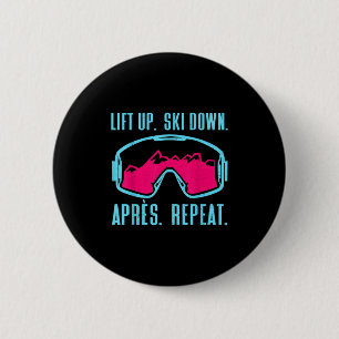 Retro-Skibrille Vintage 80er 90er Skiausrüstung Button