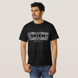 Retro-Skier-Design mit japanischem Text-T - Shirt
