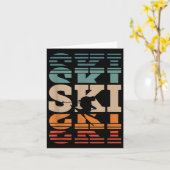 Retro-Skifahren _1 Karte (Gelbe Blume)