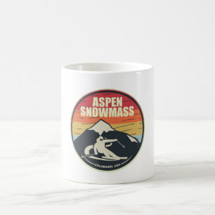 Retro Skifahren Aspen Snowmaß Colorado USA Kaffeetasse