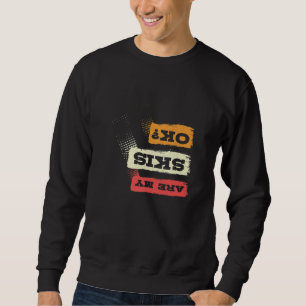 Retro Skifahren Rückland Skifahrer Telemark Norweg Sweatshirt