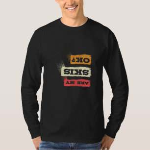 Retro Skifahren Rückland Skifahrer Telemark Norweg T-Shirt