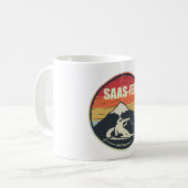 Retro Skifahren Saas-Fee Schweiz Ski Kaffeetasse (Vorderseite Links)