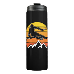 Retro Skifahren Thermosbecher