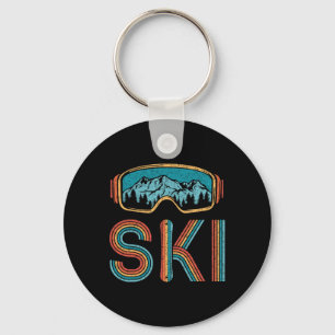 Retro-Skifahren Vintage 80er 90er Snowboarden Skif Schlüsselanhänger