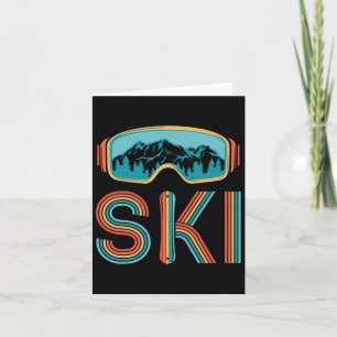 Retro Skifahren Wintersport Shirt für Damen Schnee Karte