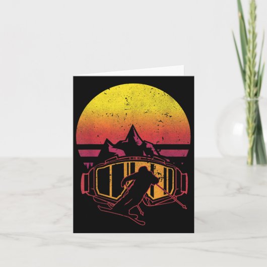 Retro Skifahrer Funny Ski Ski Ski Ski Ski Ski Karte (Vorderseite)