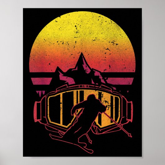 Retro Skifahrer Funny Ski Ski Ski Ski Ski Ski Poster (Vorne)