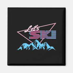 Retro Skigebirge 80er Skigebiet Vintages Skigebiet Magnet