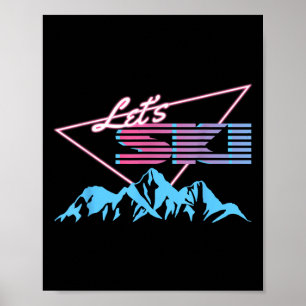 Retro Skigebirge 80er Skigebiet Vintages Skigebiet Poster