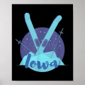 Retro-Skigrafik für Iowa Ski Resort Poster (Vorne)