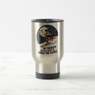 Retro-Skihexe Halloween-Kunst Reisebecher
