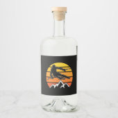 Retro Skiing Alkoholflaschenetikett (Vorderseite)