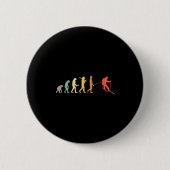 Retro Skiing Evolution Geschenk für Skifahrer Button (Vorderseite)