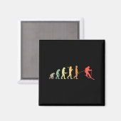 Retro Skiing Evolution Geschenk für Skifahrer Magnet (Vorderseite/Rückseite)