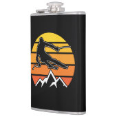 Retro Skiing Flachmann (Links)