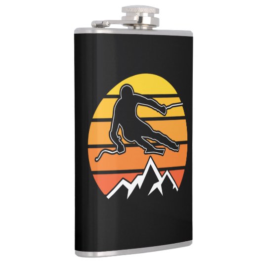 Retro Skiing Flachmann (Rechts)