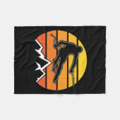 Retro Skiing Fleecedecke (Vorderseite (Horizontal))