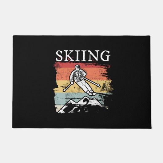 Retro Skiing Fußmatte (Vorderseite)