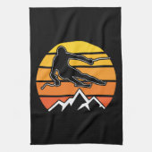 Retro Skiing Geschirrtuch (Vertikal)