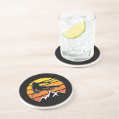 Retro Skiing Getränkeuntersetzer (Seite)