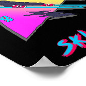 Retro-Skiing-Grafik in Paris Poster (Ecke)