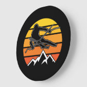 Retro Skiing Große Wanduhr (Winkel)