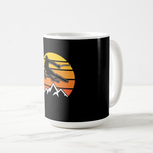 Retro Skiing Kaffeetasse (VorderseiteRechts)