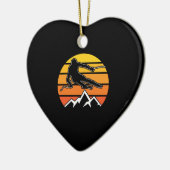 Retro Skiing Keramik Ornament (Links)