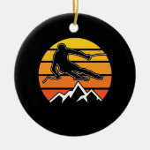 Retro Skiing Keramik Ornament (Vorne)
