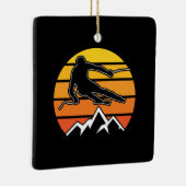 Retro Skiing Keramikornament (Rechts)