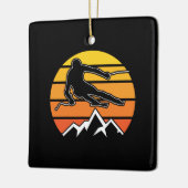 Retro Skiing Keramikornament (Links)