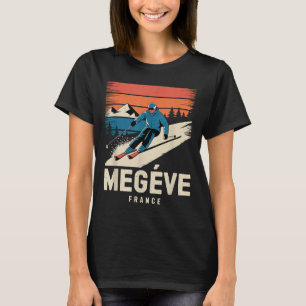 Retro Skiing Megève Frankreich, Vintage französisc T-Shirt