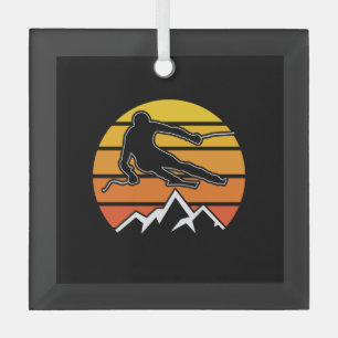 Retro Skiing Ornament Aus Glas
