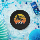 Retro Skiing Pappteller (Party)