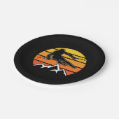 Retro Skiing Pappteller (Schrägansicht)