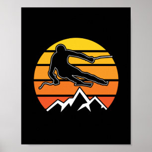 Retro Skiing Poster