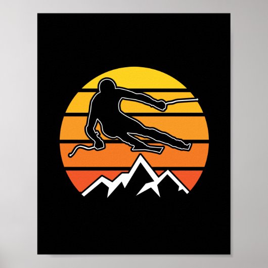 Retro Skiing Poster (Vorne)