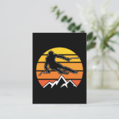 Retro Skiing Postkarte (Stehend Vorderseite)