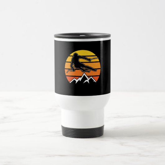 Retro Skiing Reisebecher (Mittel)