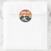 Retro Skiing Saas-Fee Schweiz Ski Runder Aufkleber (Tasche)