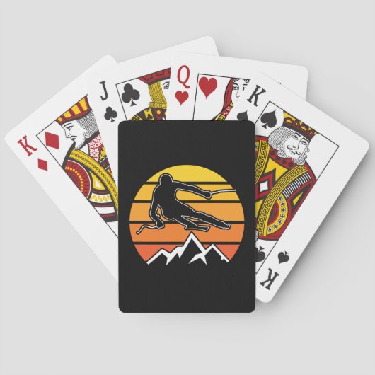 Retro Skiing Spielkarten (Rückseite)
